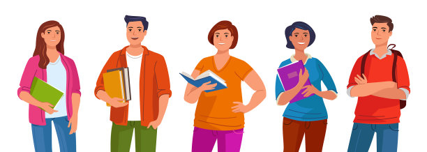在大学或学校学习的一群学生图片下载