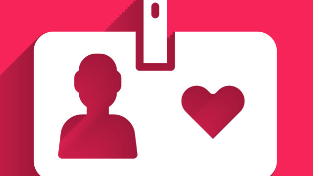 白色识别卡志愿者图标孤立图片下载