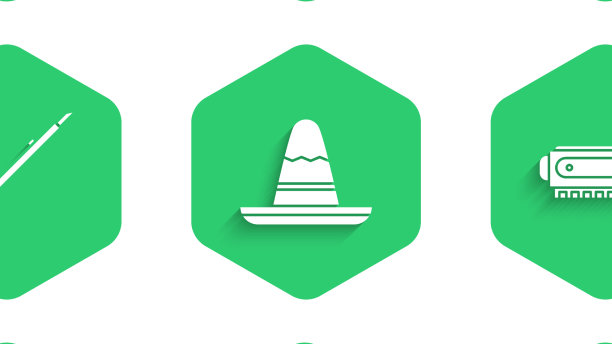 设置墨西哥阔边帽左轮手枪筒图片下载