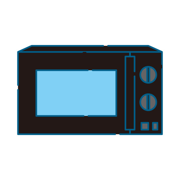 时尚的黑色微波炉剪贴画图片下载