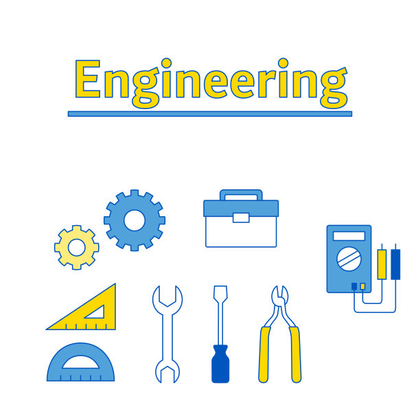STEM教育(工程)图标插图集(白色背景，矢量，剪切)图片下载