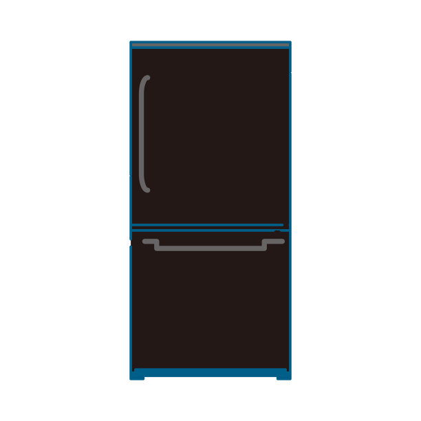 时尚的黑色冰箱的剪贴画图片下载