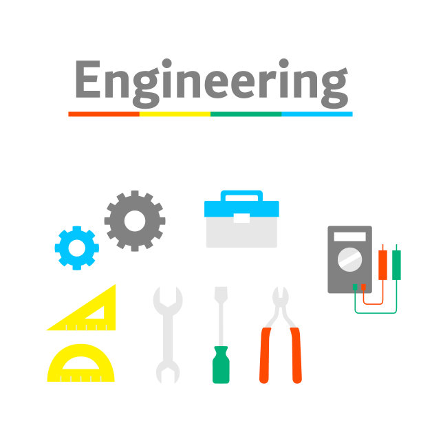 STEM教育(工程)图标插图集(白色背景，矢量，剪切)图片下载