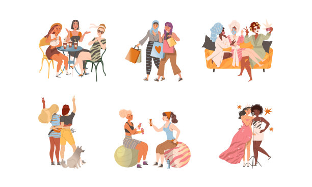 女性朋友花时间在一起图片下载