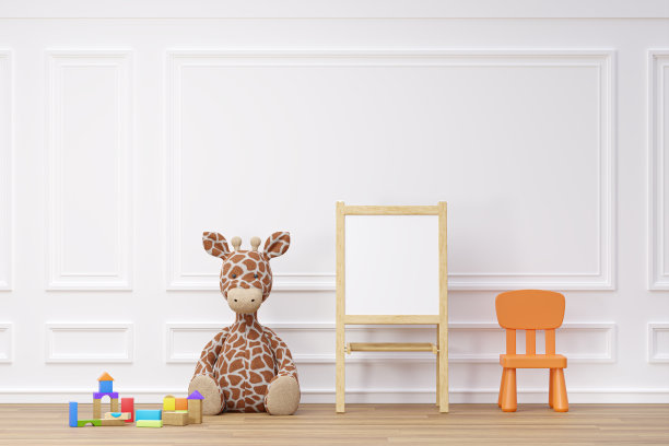 孩子们的游戏室里有毛绒动物玩具。图片下载