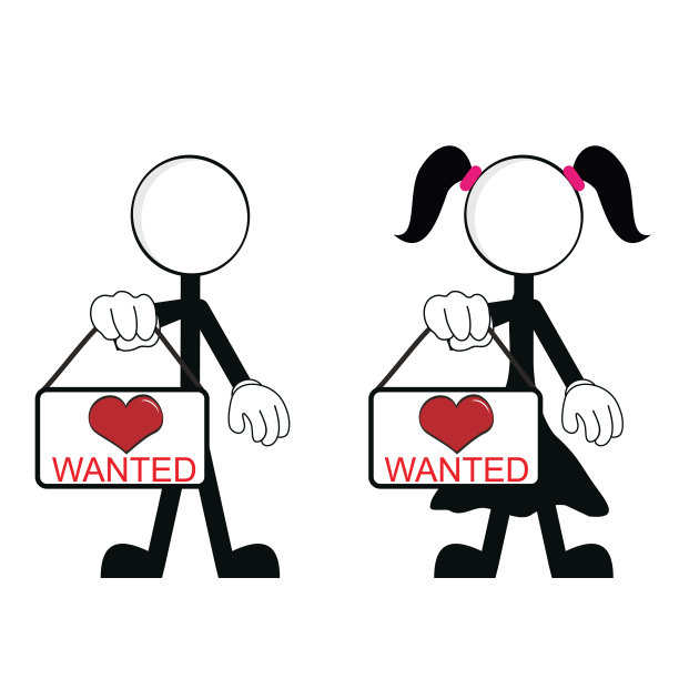 象形文字爱情棒男人和女孩图片下载