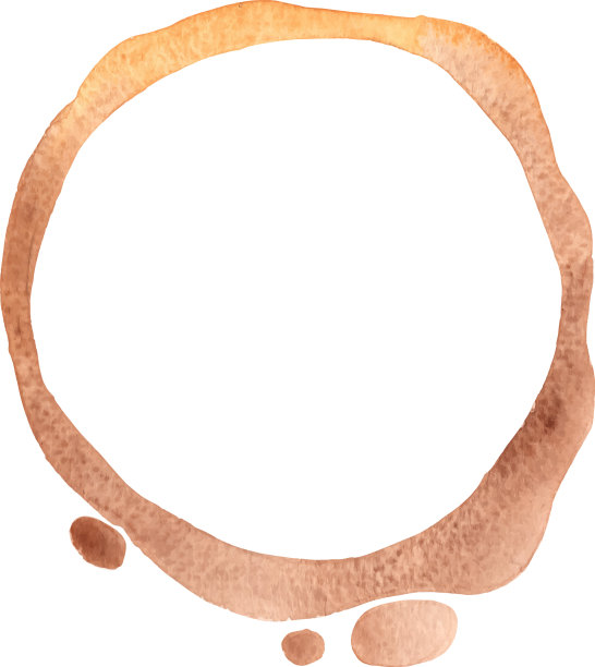 棕色圆框水彩图片下载