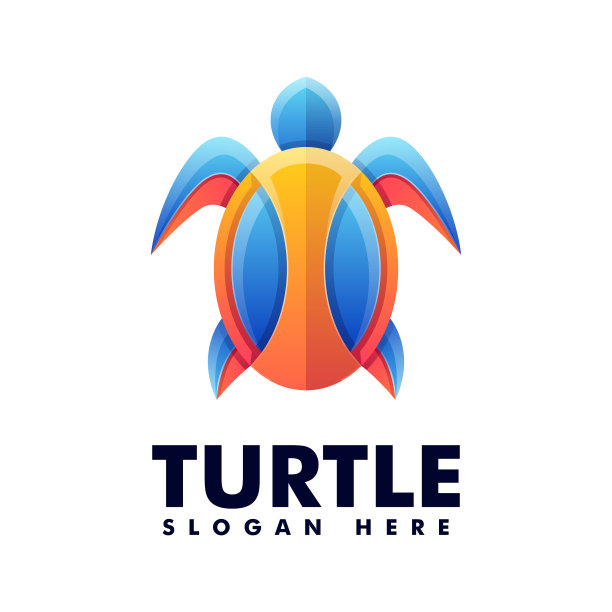 Logo龟渐变彩色风格图片下载
