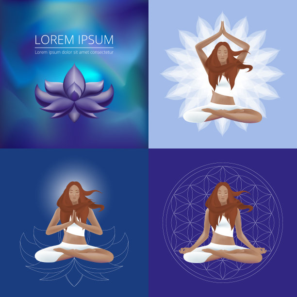年轻女性设莲花位和符号图片下载