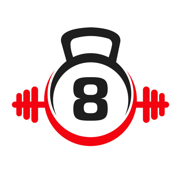 字母8健身标志设计运动健身房标志图标图片下载