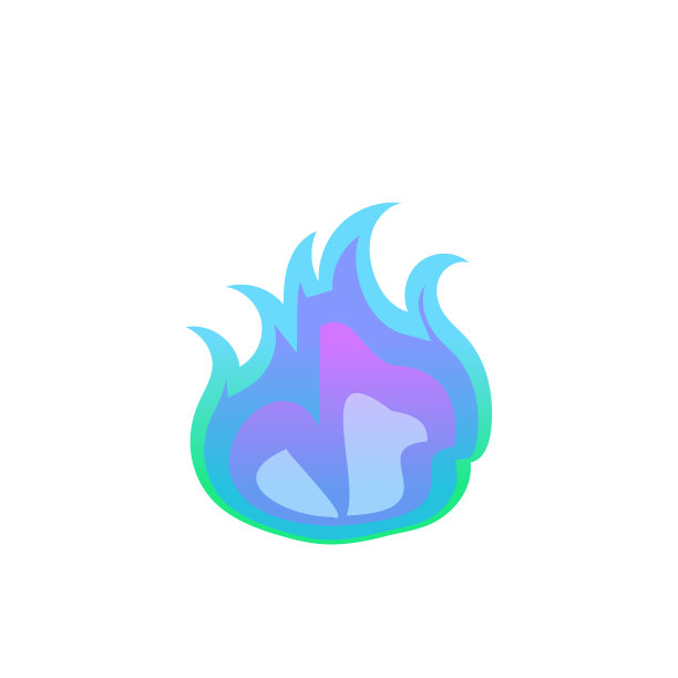 明亮的卡通燃气火焰火焰冷燃烧图片下载