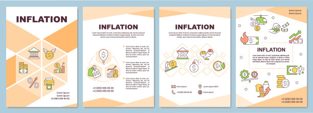 通货膨胀橙色小册子模板图片下载