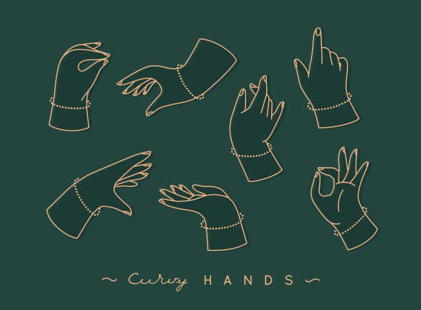 曲线手位置绿色图片下载