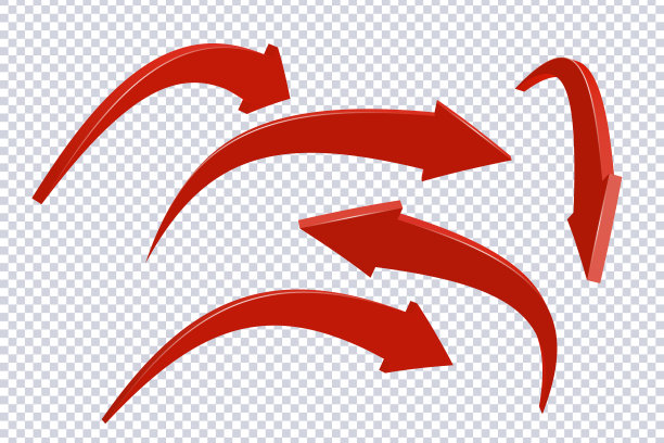抽象曲线红色箭头集合图片下载