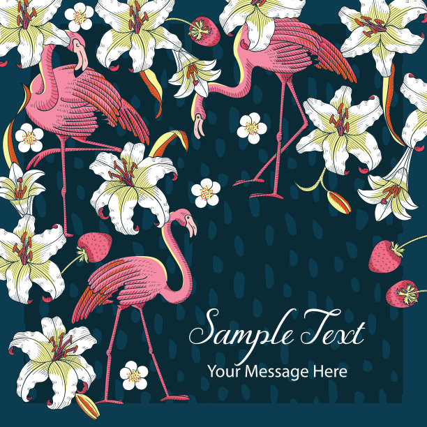 热带动植物卡背景图片下载