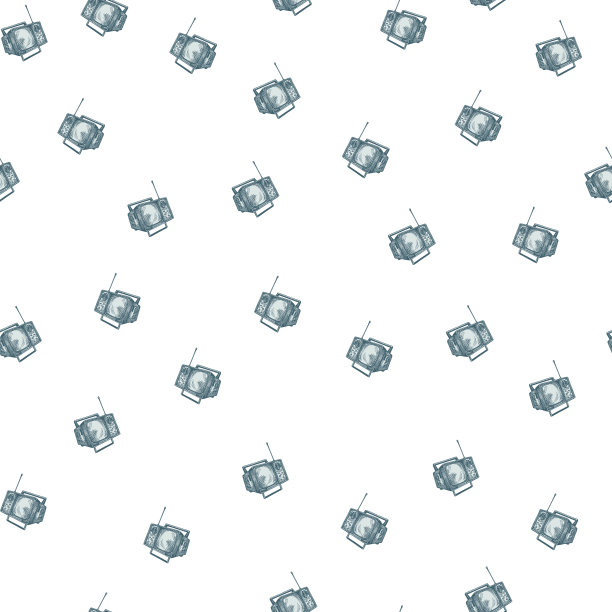 复古电视雕刻无缝图案复古图片下载