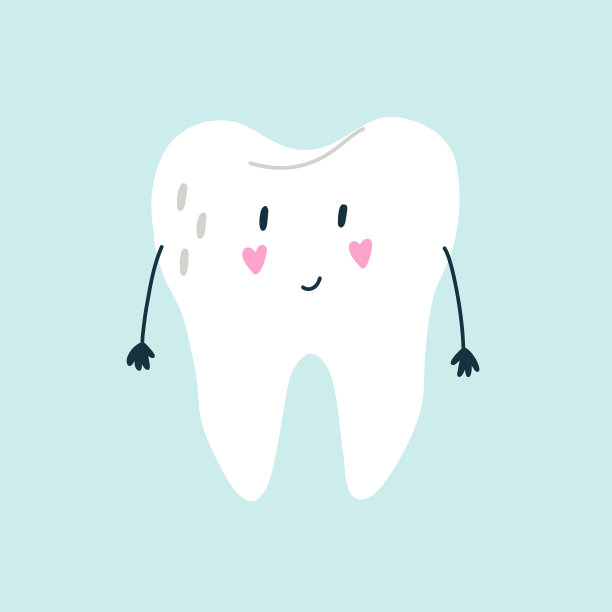 可爱的微笑的字符白色牙齿与粉红色图片下载