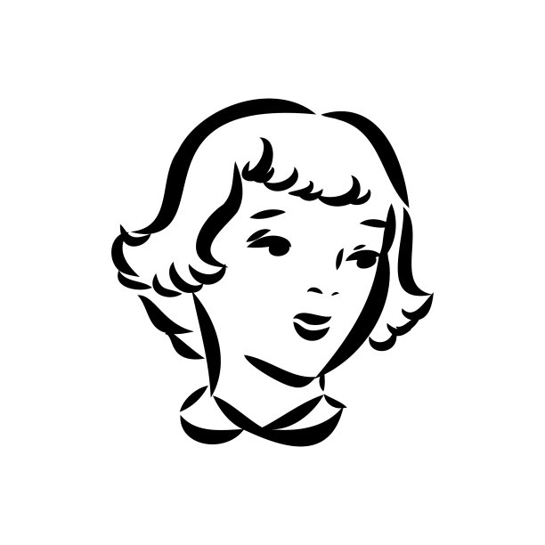 黑白复古时尚模型素描图片下载