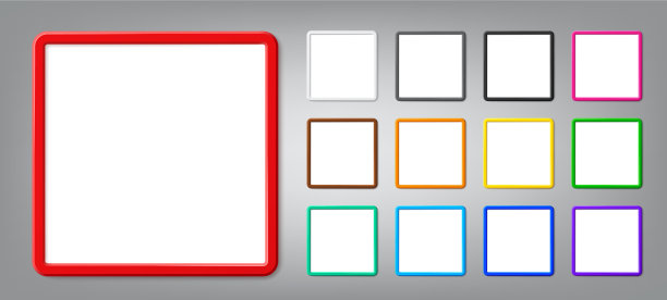 薄的方形框架模型与阴影图片下载