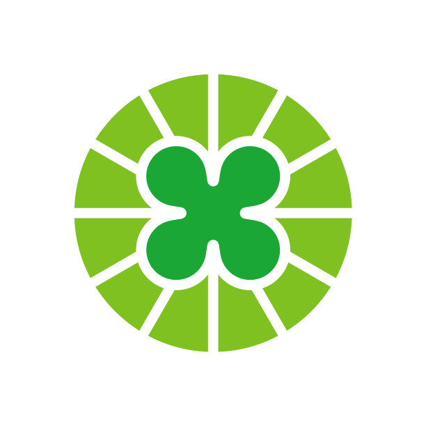 抽象三叶草的叶子标志设计绿色三叶草图片下载