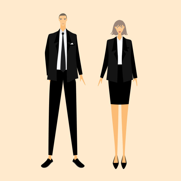 黑色西装男女商务图片下载