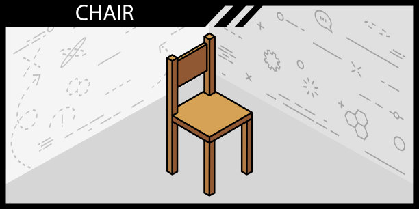 椅子等距设计图标web三维彩色图片下载