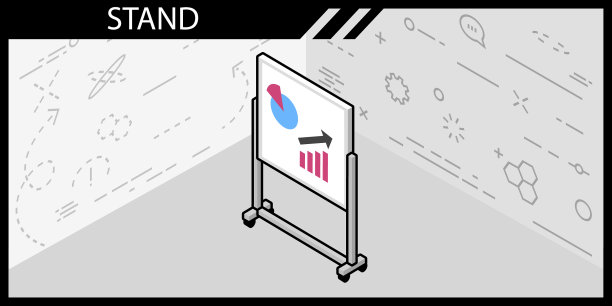 Stand isometric设计图标web 3d彩色图片下载
