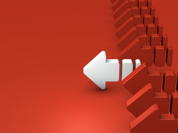 对齐的减小大小的箭头。衰败的抽象概念，表示衰败和衰落。与复制空间。红的背景。3 d渲染。图片下载