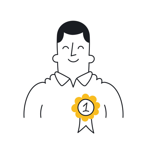 他骄傲地在胸前戴着一个奖杯图片下载