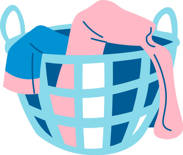 篮子里有脏衣服，浴室里有家务图片下载