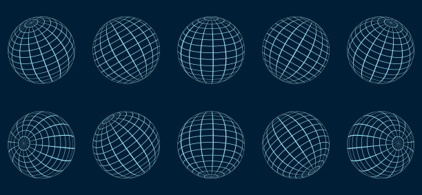 全球网格球设置三维导线全球地球图片下载