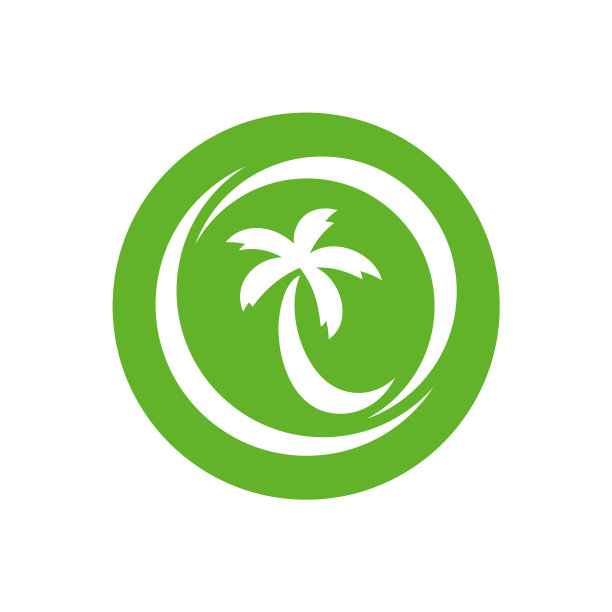 椰子树标志图标元素设计模板图片下载