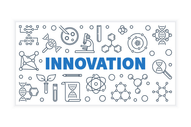 创新科学纲要旗帜。矢量图图片下载