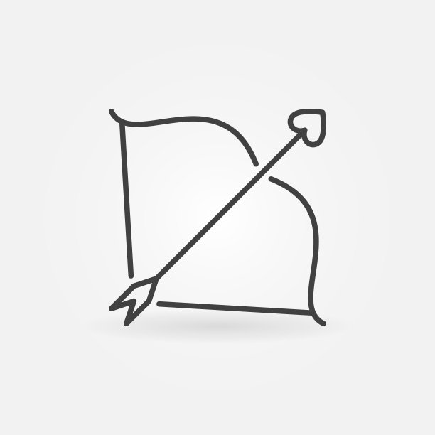 弓和丘比特箭矢线图标。情人节的象征图片下载