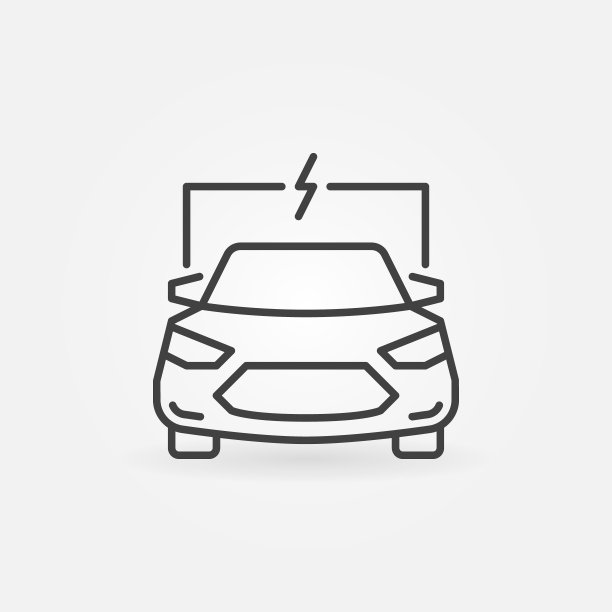 电动汽车或汽车矢量概念轮廓图标图片下载