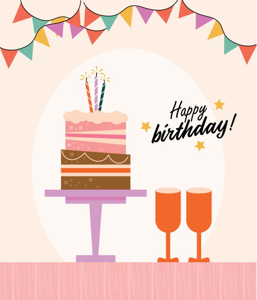 生日快乐写信明信片图片下载