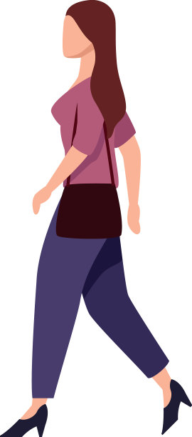 优雅的年轻女子行走图片下载