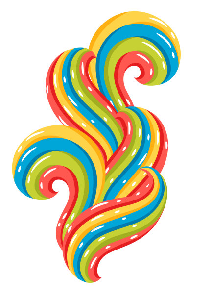 波浪卷发。彩色条纹纹理。图片下载