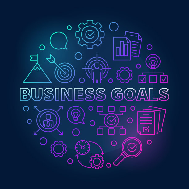 商业目标矢量圆创意大纲插图图片下载