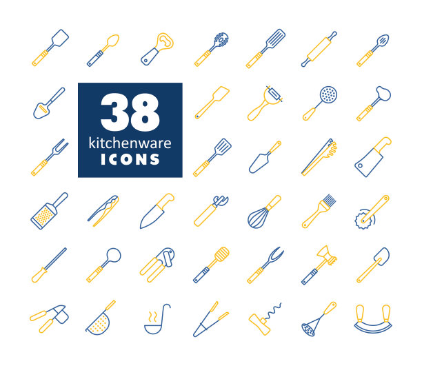 厨具和厨房电器图标设置图片下载