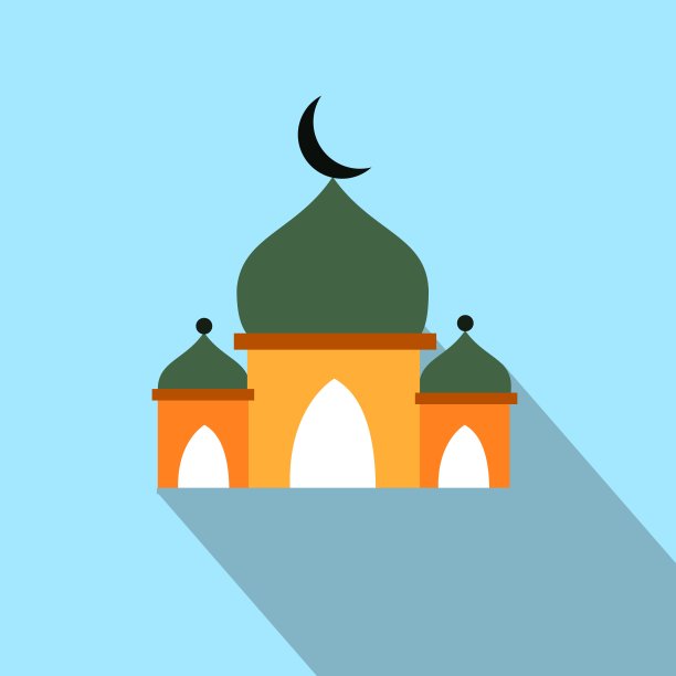 穆斯林为制作海报设计、背景等而做礼拜的清真寺插图。图片下载
