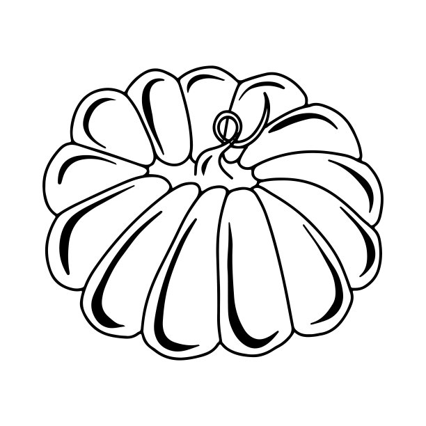 季节秋季轮廓黑色南瓜矢量孤立插图图片下载