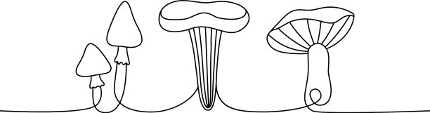 一套蘑菇单线连续绘制图片下载