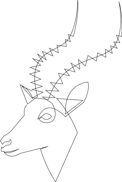 一条线的设计轮廓羚羊羚羊图片下载