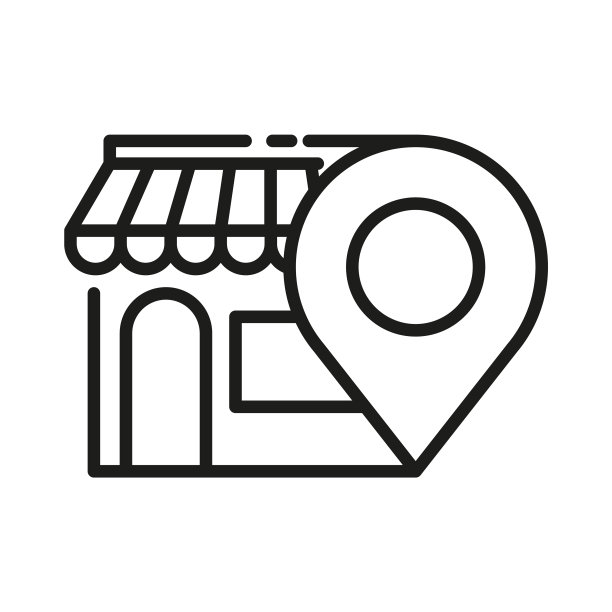 店铺位置线性图标的定位销图片下载