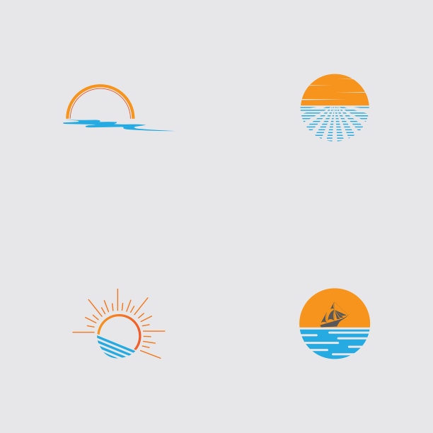 日落标志图标设计图片下载