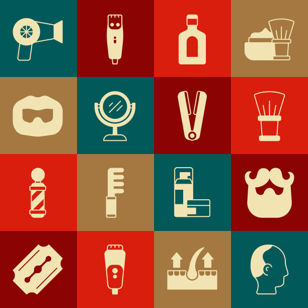 设置秃顶胡子和胡须剃须刷图片下载