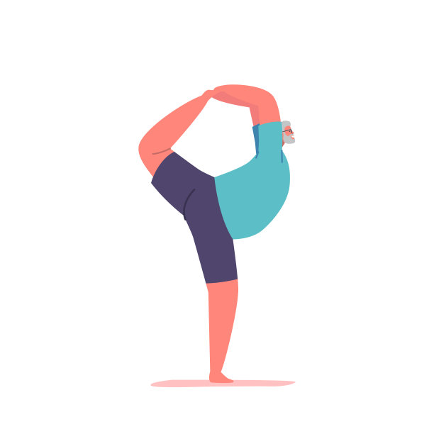 老年男性角色舞者瑜伽体位资深图片下载