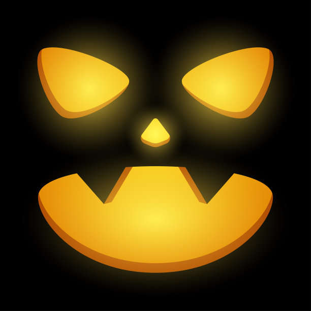 万圣节南瓜脸，矢量插图图片下载