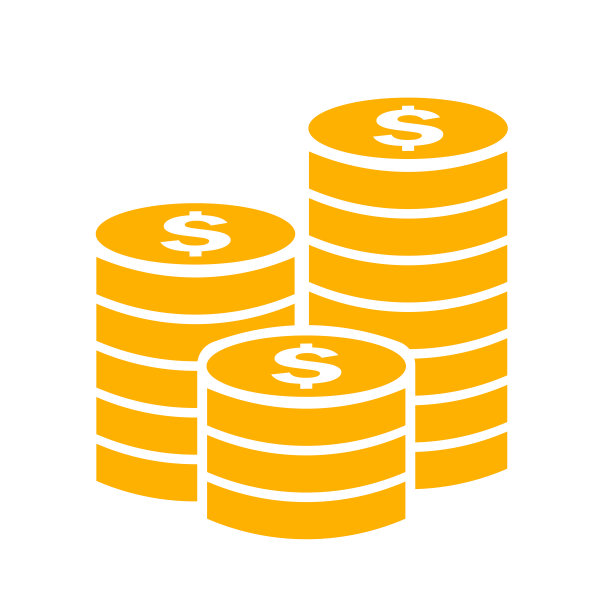 金币堆栈矢量图标图片下载